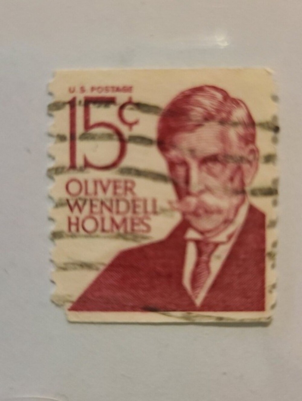 Antique Red Oliver Wendell Holmes Stamp Art 15cents Collectible
